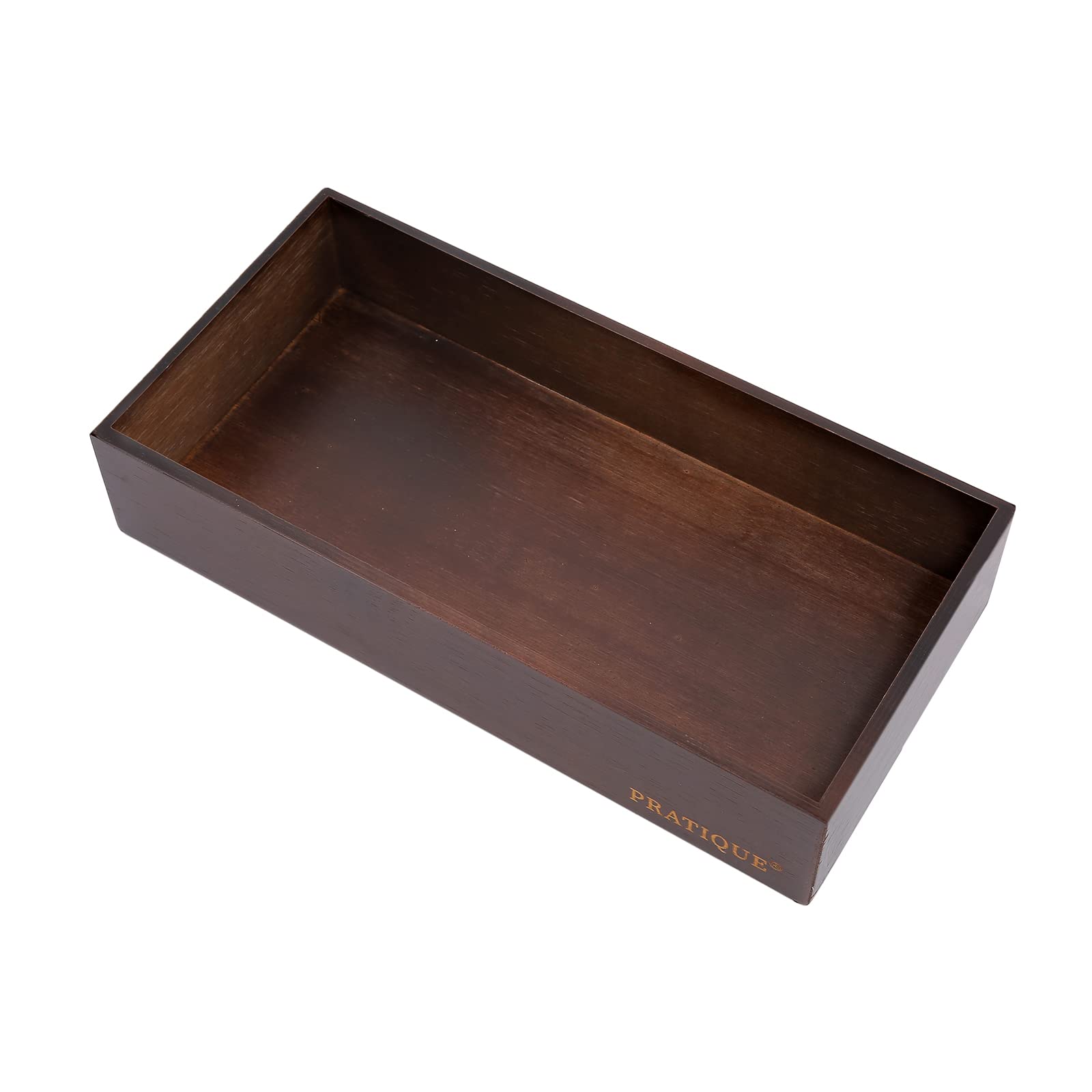 Photo 1 of PRATIQUE Bamboo Drawer Organizer - Kitchen Utensil Organizer Silverware Tray Cutlery Holder?Office Desk Supplies and Accessories,12 * 5.9 * 2.6,Nut-brown