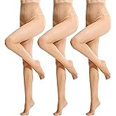 MANZI 3 Pairs Women's Toeless Pantyhose Ultra Thin Sheer Tights 10D Nylons Open Toe Pantyhose