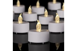 PUNPUBA LED Tea Lights Candles- 24Pack Flameless Candles Realistic and Bright Flickering Long Lasting 200Hours for Holiday Celebration,Party, Home Decoration WarmWhite,Battery Operated