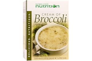 Nutmeg State Nutrition – High Protein Instant Soup Mix, Low Calorie, Low Fat, Low Carb, Ideal Protein Compatible, 7 Servings Per Box (Cream of Broccoli)