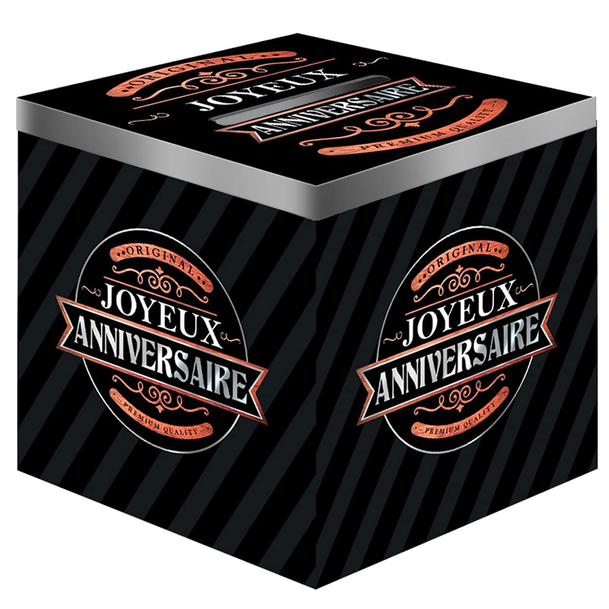 Les Tresors De Lily [A2732] - Urn 'Joyeux Anniversaire' black (original) - 20x20 cm.