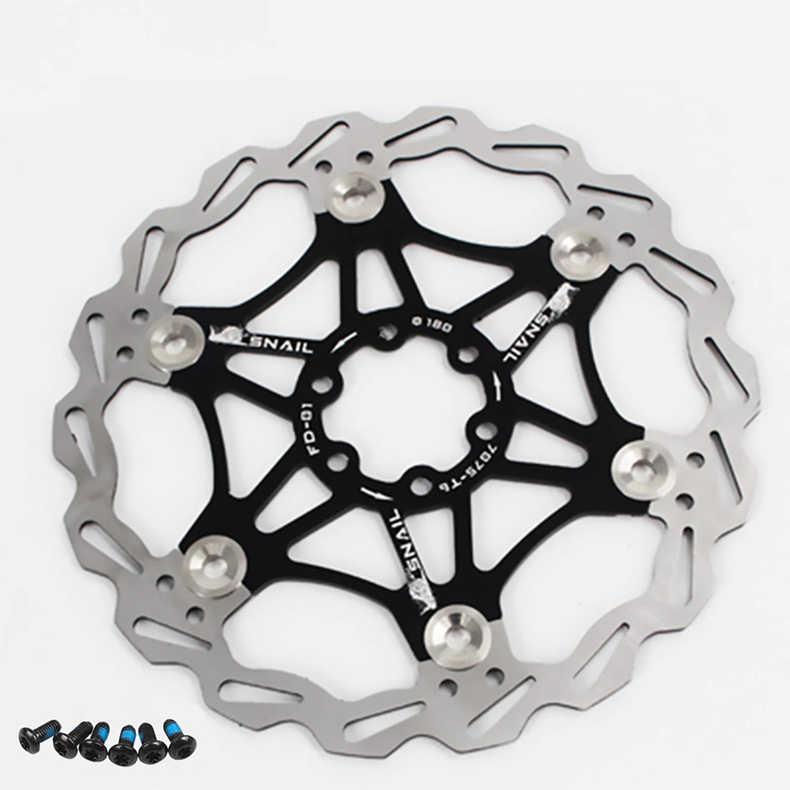 Newgoal Bicycle Disc Brake Disc Mountain Bike Floating Brake Disc Center Lock Bicycle Accessories (Black 203mm)