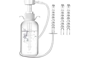Vagina Cleaner 300ml Manual Pressure Vaginal Douche for Women Anti Backflow Anal Douche Safe & Reusable Anal Cleaner with 2 N