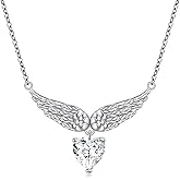Miscarriage Gifts for Mothers, 925 Sterling Silver Angel Wing Heart Pendant Necklace Mommy of an Angel Remembrance Gift Comfort Memorial Loss Loved One Sympathy Inspirational Jewelry for Women