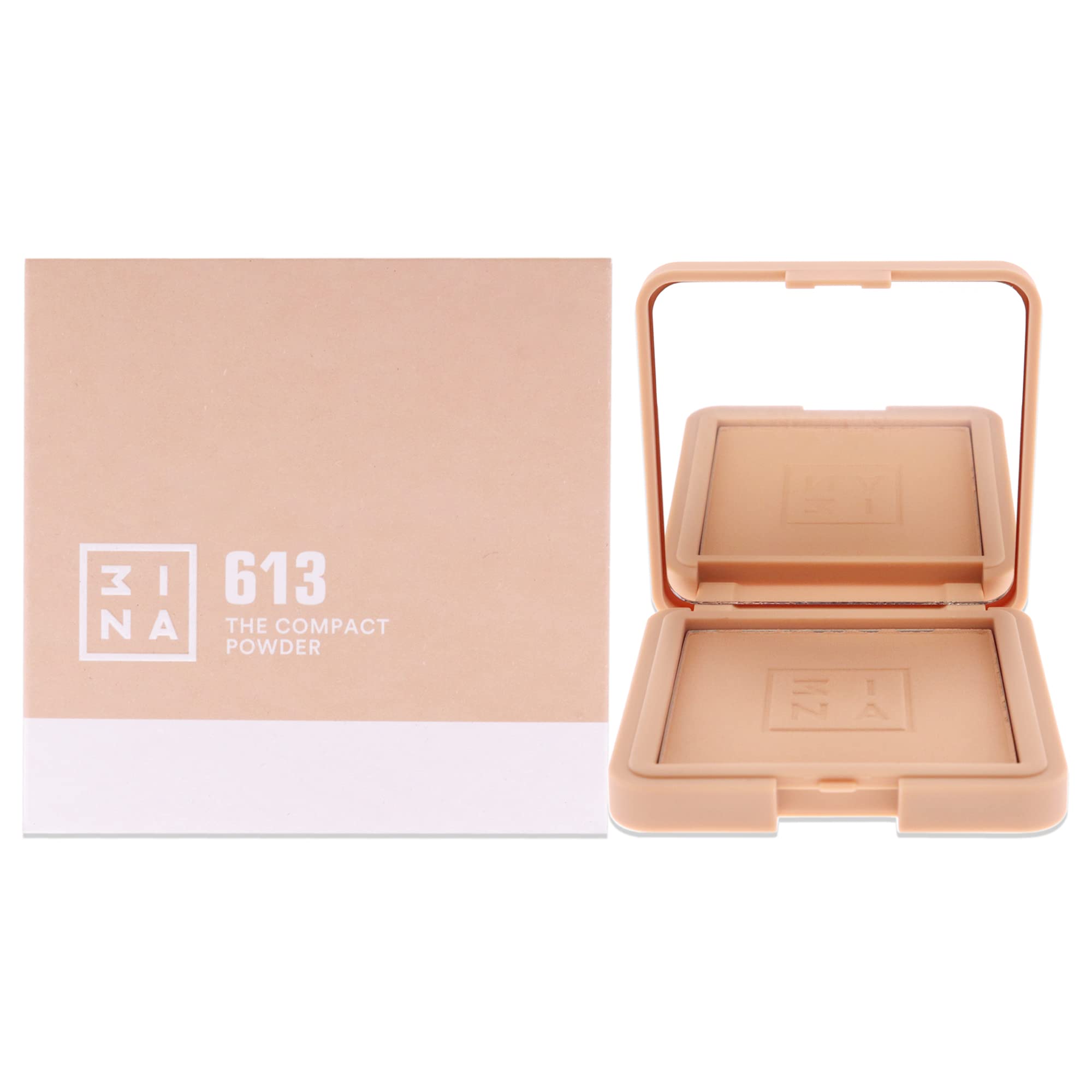3INA MAKEUP - The Compact Powder 613 - Nude Natural - Silky Finish - Uniform Coverage - Comfortable and Luminous Texture - Lightweight Mineral Powder - Easy to blend - Vegan - Cruelty Free