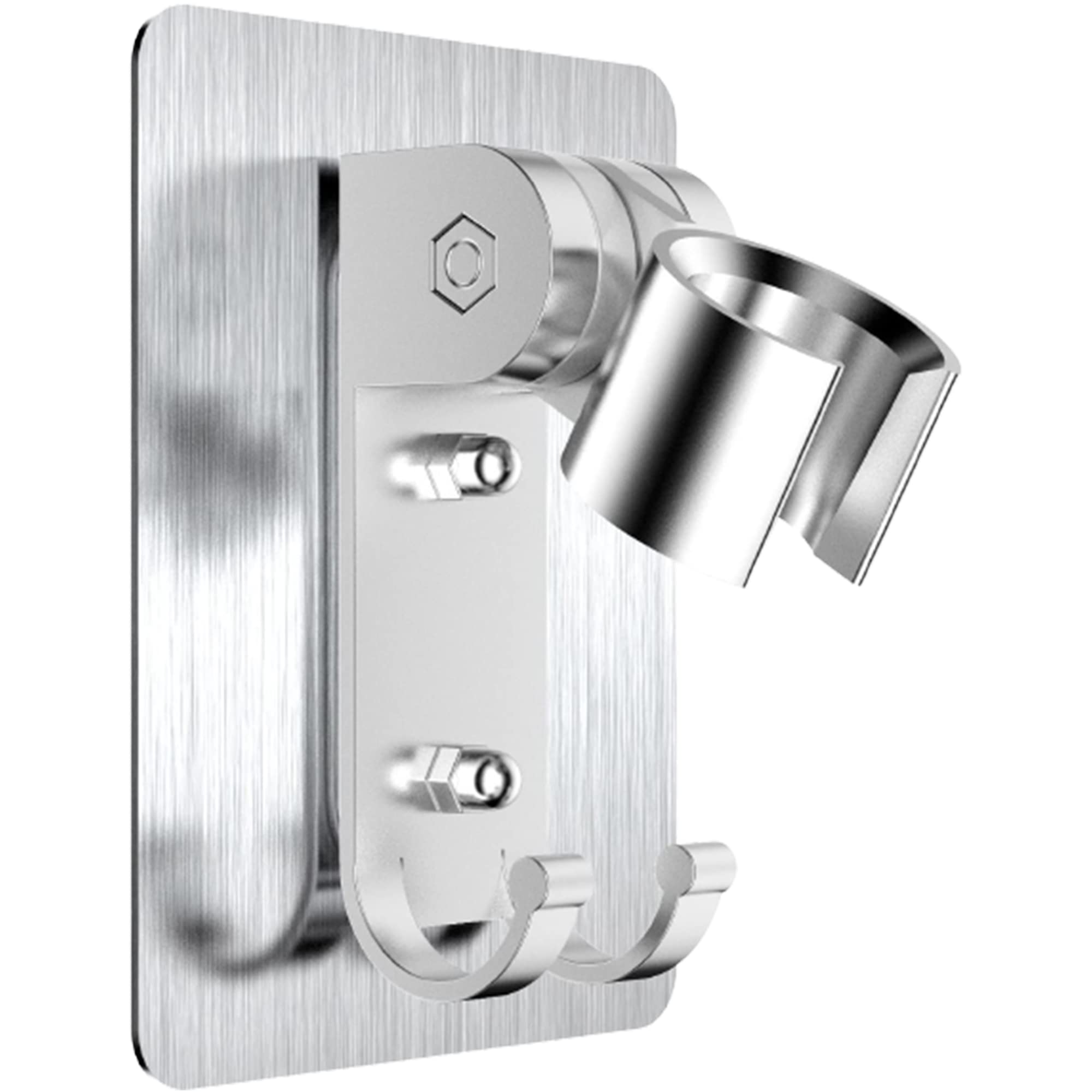 Zashmart Shower Head Holder for Handheld Showers, Silver Shower Rail Holder, Stainless Steel Shower Holder, ABS Material Shower Head Holders, Premium Suction Shower Head Holder (10cm H & 7.6cm W)