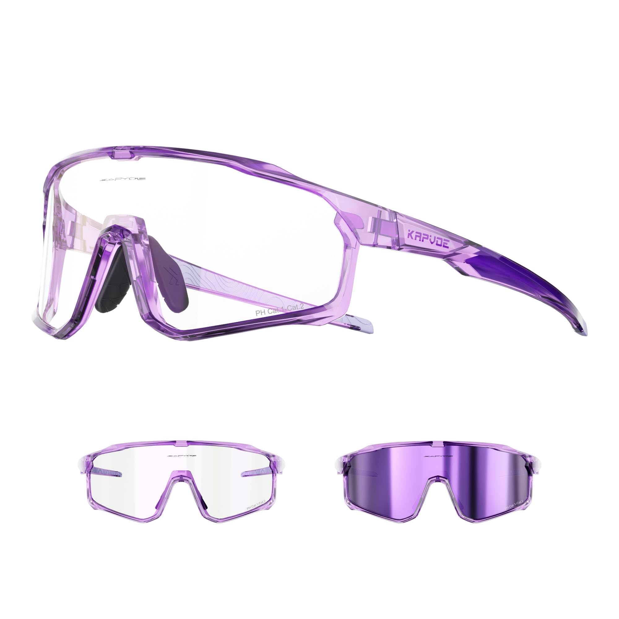KAPVOE Photochromic Cycling Glasses Men Women Clear Mountain Bike Sunglasses MTB Sports Transition Triathlon Bicycle - K93 — image 1