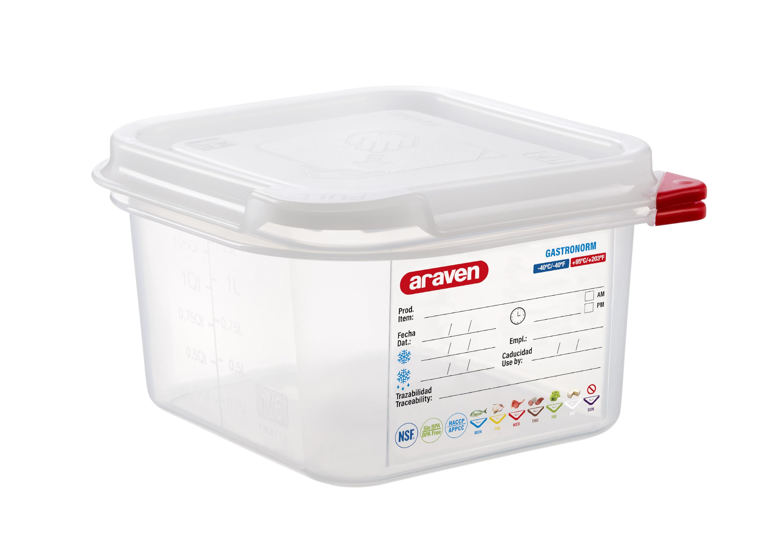 Araven Gastronorm Airtight container 1.9l 1.8 176 x 162 x 100