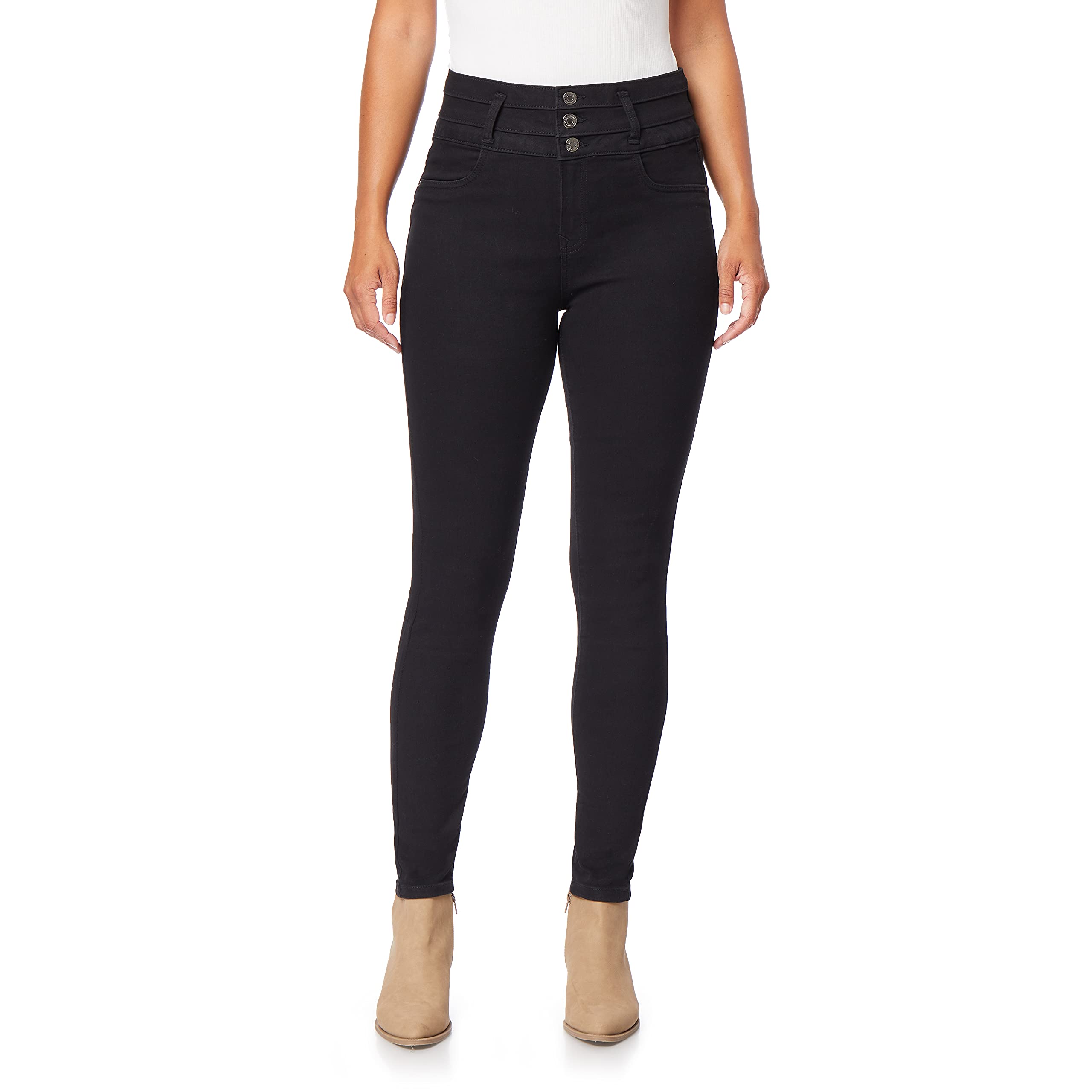 Photo 1 of Angels Forever Young Evershape Skinny Jeans for Women - Mid-Rise??, Figure Enhancing Stretch Denim, Onyx, 10