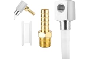lasuroa Universal Marine Fuel Tank Pickup Tube, 12 Inch Polyethylene Pickup Tube with Strainer with Aluminum Alloy Connector 