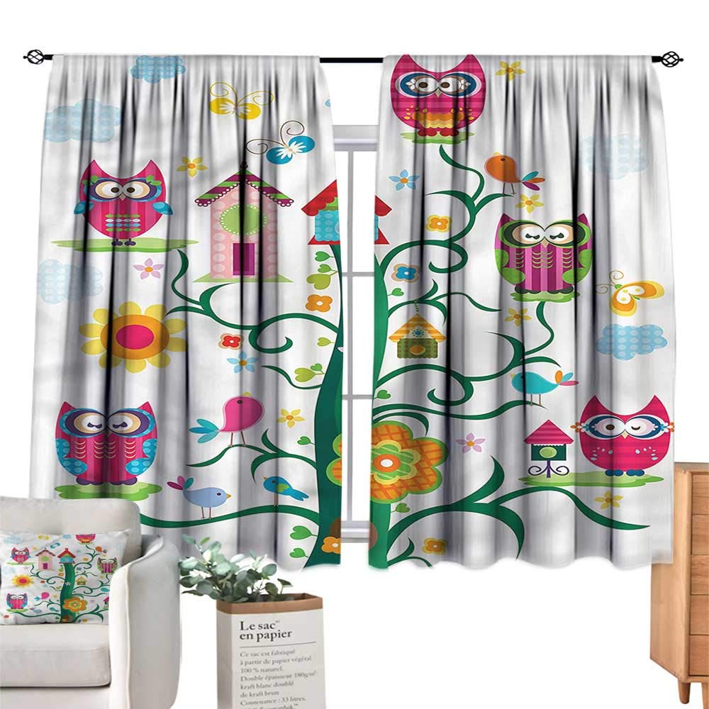Amazon Com Anzhutwelve Owl Curtains For Bedroom Owls On