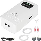 fishkeeper Battery Powered Aquarium Air Pump, USB Rechargeable Aerator Fish Tank Air Pump for 10-210 Gallons Portable Oxygen Pump for Outdoor Fishing, Power Outages and Emergency (6W 110GPH)
