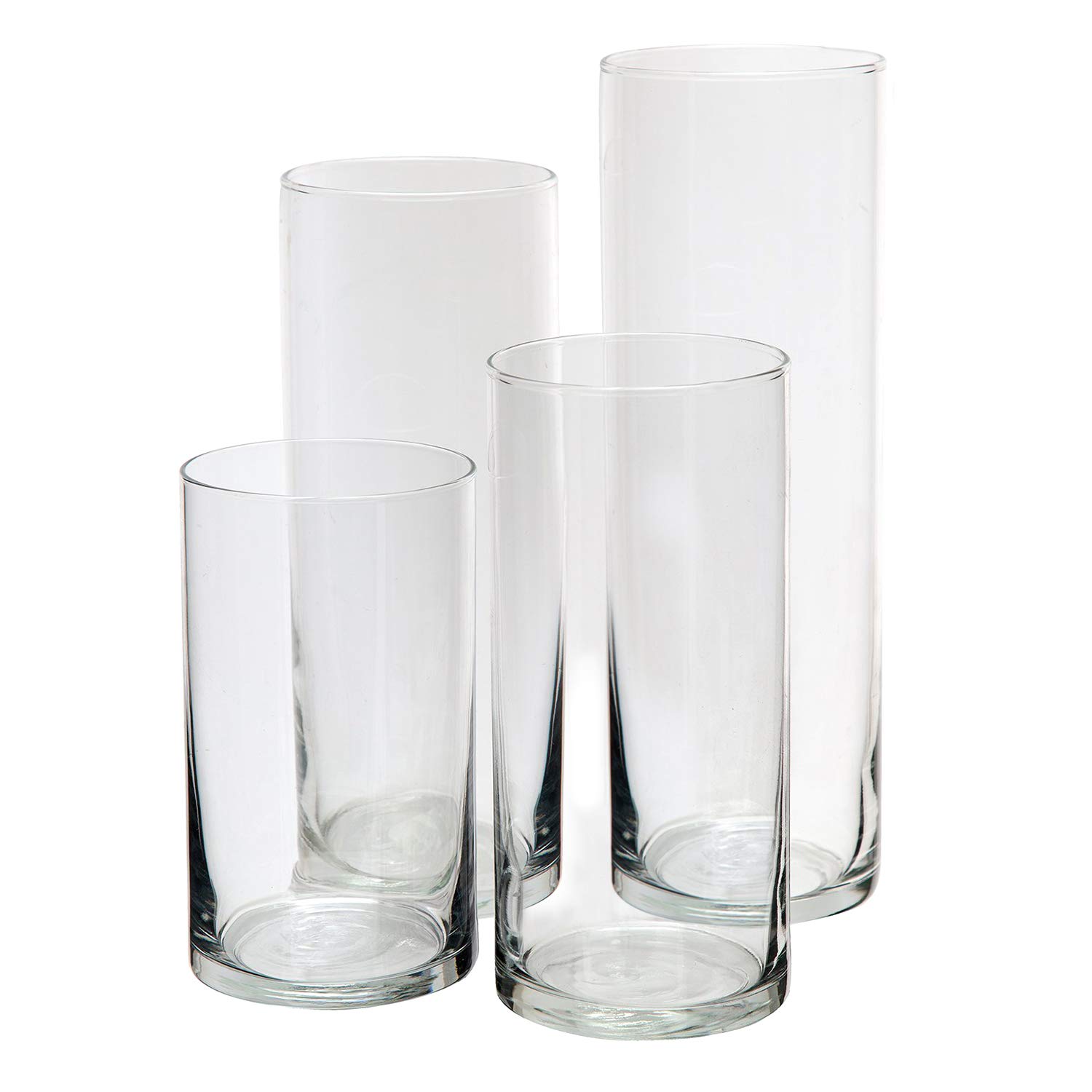 Royal Imports Glass Cylinder Vases Set Of 4 Decorative Centerpieces For Home Or Wedding
