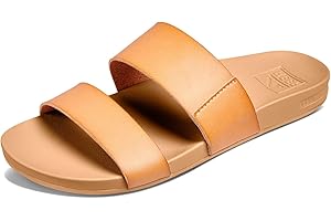 Reef Women's Cushion Vista Fashion Slide Sandal, Vegan Leather Strap, Soft Footbed