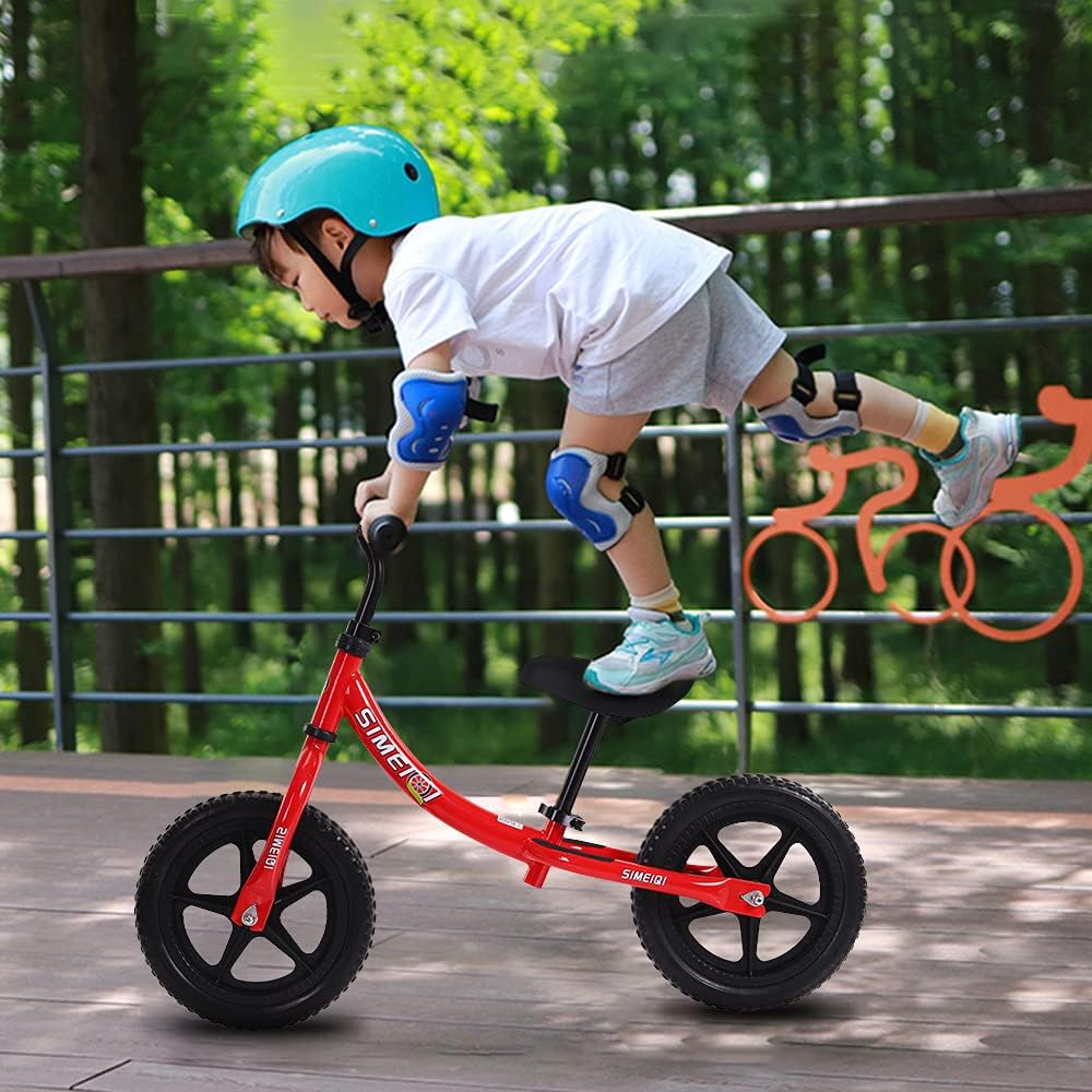 12“ Sports Balance Bike for Boys Girls 2 3 4 5 6 Years Old No Pedal Lightweight Walking Balance Training Sports Bicycle for Kids Toddlers (Red): Sports & Outdoors