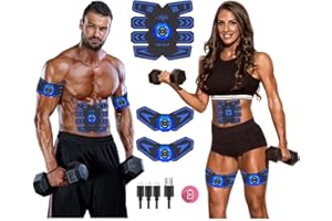 SPORTCDIA Abs Stimulator Ab Stimulator Rechargeable Ultimate Abs Stimulator for Men Women Abdominal Work Out Abs Power Fitness Abs Muscle Training Workout Equipment Portable Black