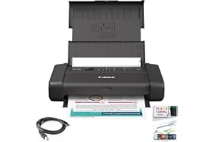 Canon 7069C002 PIXMA TR160 Portable Wired/Wireless Inkjet Color Printer Bundle with Monoprice 6FT USB 2.0 Cable and Tech Smart USA Printer Essentials