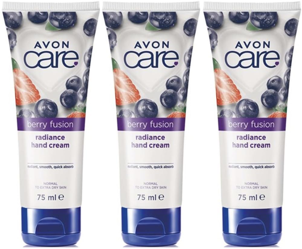Avon Care Berry Fusion Moisturising Hand Cream 75ml - Pack of 3