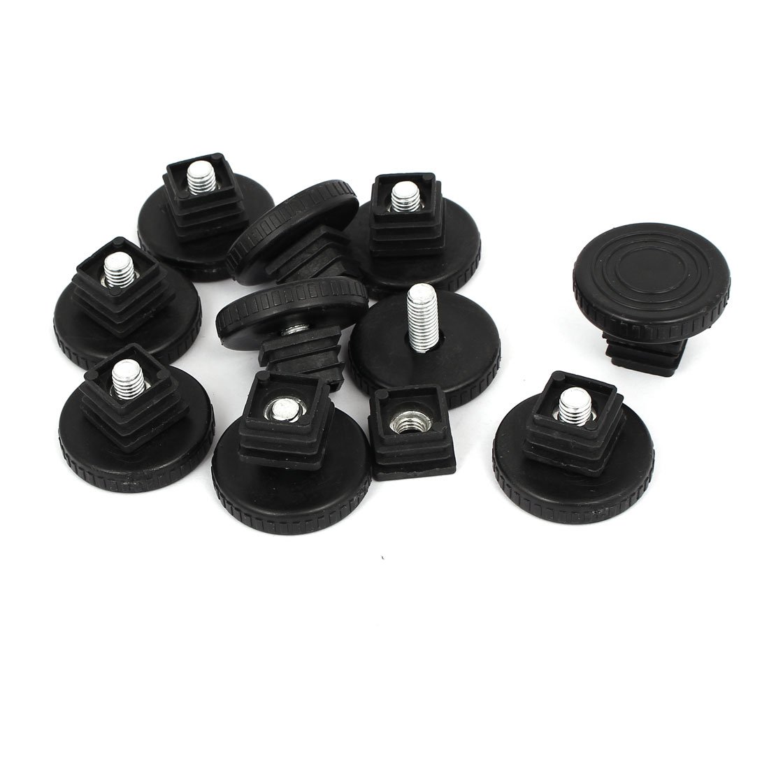 Sourcingmap 19mm x 19mm Thread Tube Insert Adjustable Leveling Foot 10 Sets for Desk Table