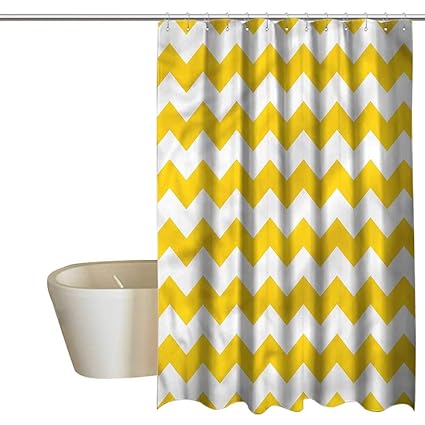 Renteriadecor Shower Curtains And S Set Mustard Zigzag Pattern