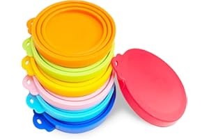 Goiio 7 Pcs Can Covers Silicone Pet Food Can Lid Covers for All Standard Size Dog and Cat Can Tops