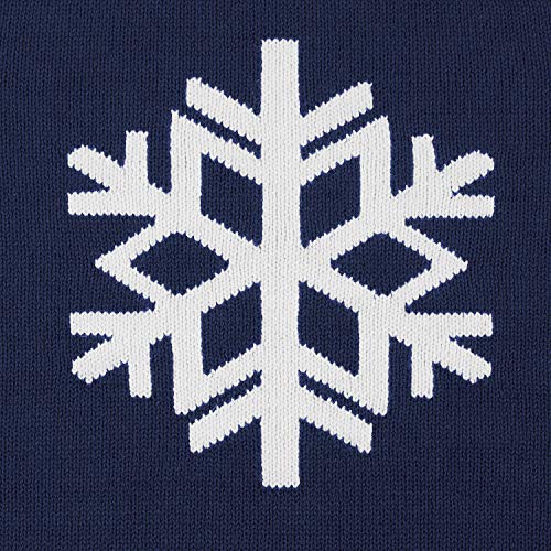 Adory Sweety Tops Thick Warm Sweater for Kids Baby Boy Toddler Adorable Cute Crew Neck Jacquard with Snow Flake Long Sleeve Pullover for Chrismas (Navy, 14Y)