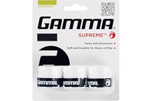 GAMMA Sports Supreme Overgrip for Tennis, Pickleball, Squash, Badminton, and Racquetball Racquets, 3-Pack, Black