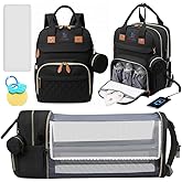 Buddy Bear Diaper Bag Backpack with Changing Station, Waterproof Baby Diaper Bag with USB Port, Large Capacity Multi-Function Baby Bag for Moms & Dads, Ideal Baby Gift, Black
