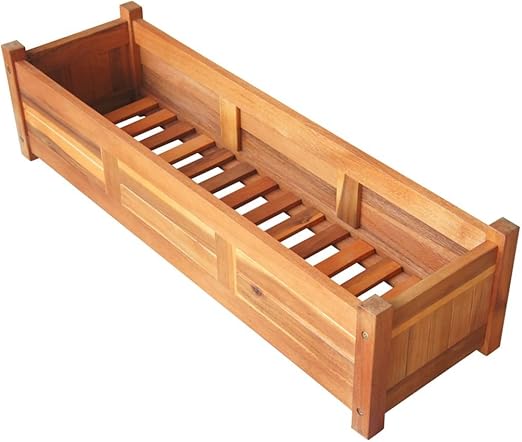 Festnight Macetas de Madera Flores jardineras Balcon 100 x 30 x 25 ...