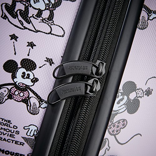 American Tourister Disney Hardside Luggage with Spinner Wheels, Mickey and Minnie Romance, Carry