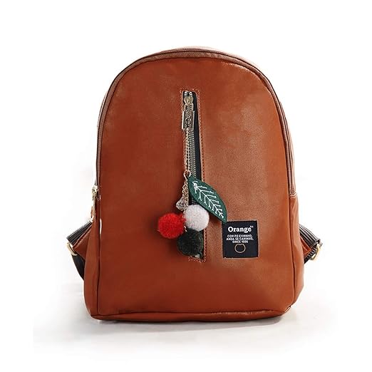 Trendifly Stylish Red Leather Lite Weight Casual Backpack Bag Shoulder Bag Mini Laptop Bag Messenger Bag for School and College Girls