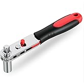 EASTROCK Handle Drum Key with Ratchet Direction Switch, Standard 1/4" (6.35mm) Drum Tuning Key Tool with Silicone Grip for Drum Set Snare Drum Percussion