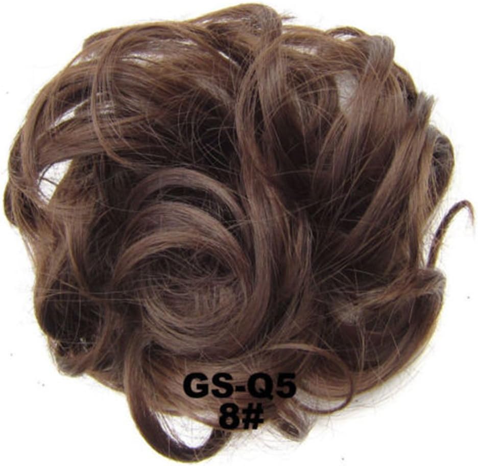 Curly Messy Hair Scrunchies Hair Bun Extensions, UxradG Natural Curly Wavy Hair Pieces For Women Ponytail Hair Extensions Hair Donut Hair Chignons Hair Accessories (3.5cm,8#)