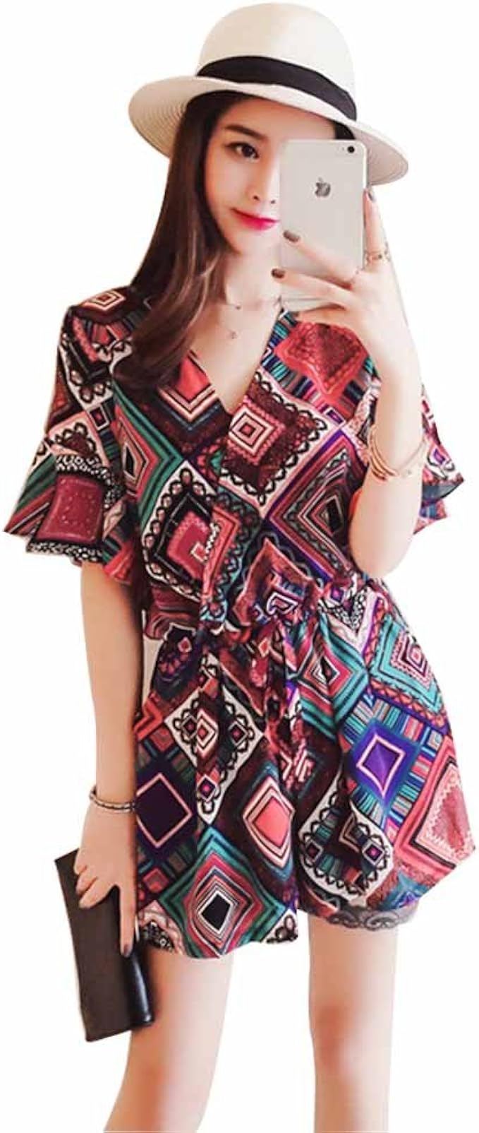 Amazon Ajun オールインワン レディース 体型カバー 薄手 夏