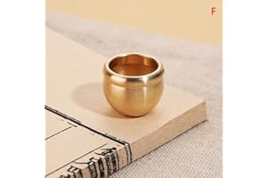 Brass Cornucopia DIY Auspicious Brass Vat Glossy Wealth Figurine Study Gift Small Treasure Bowl Attract Good Luck(F)