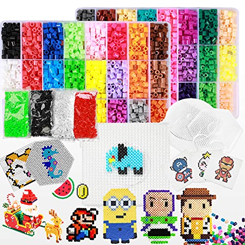 LEIOSAGN Perler Bead Kit/ Fuse Beads, 5MM 14000pcs 48 Colors, 100
