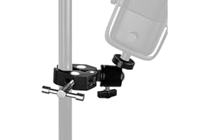 Geekria for Creators Crab Clamp with Ball Head Mount for Microphone, Mic Stand & Desk Mount Compatible with Gopro, DSLR, Smar