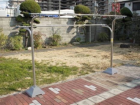 Amazon Co Jp 屋外用ステンレス物干し台 ｓ5ｌ 3 ベース付 ホーム キッチン