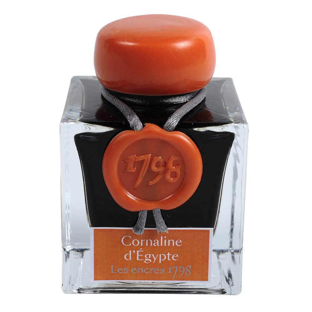 Jacques Herbin 15556JT - A bottle of silver glitter ink 1798 for fountain pen, rollerball, glass nib and penholder 50 ml, Coraline d'Egypte/ Coraline of Egypt
