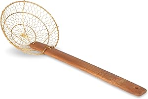 Chinese Brass Skimmer/Strainer 6 inch Diameter Spider with Bamboo Handle / 732W7 by Craft Wok