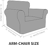 MAXIJIN Thick Velvet Chair Cover 1 Seater Dusty Blue Elastic Non Slip view 5