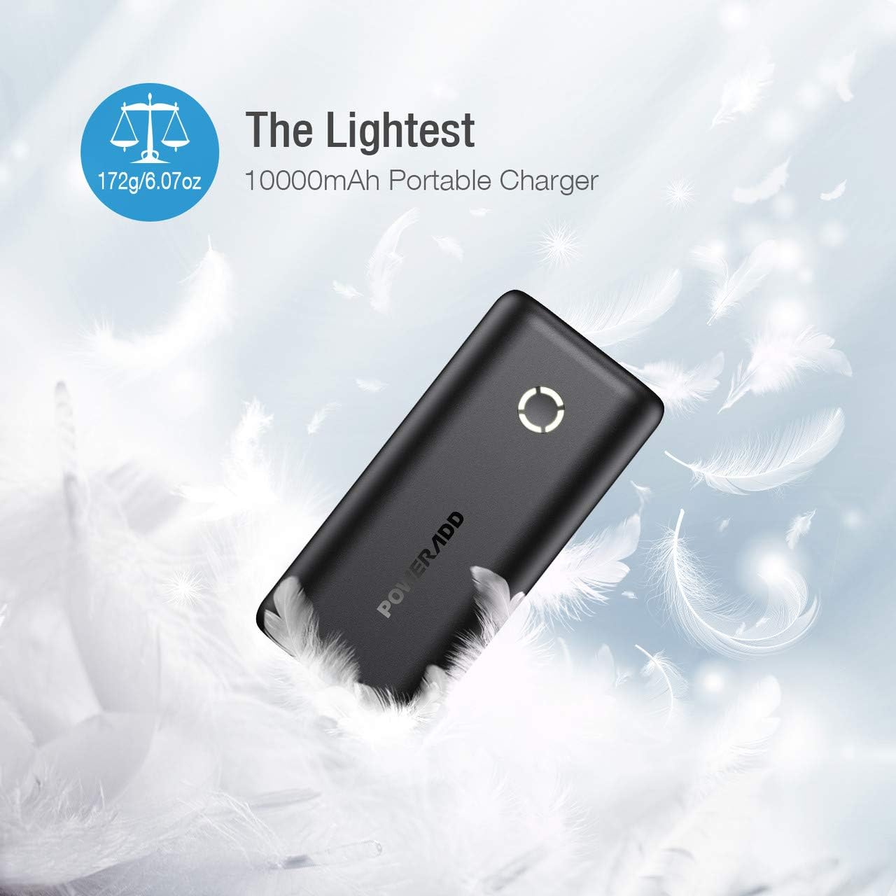 Power Bank POWERADD EnergyCell 10000, Ultra-Compact High-Speed Charging Portable Charger, Smallest and Lightest External Battery Compatible for iPhone12 XS X Samsung S10 Google LG iPad and More
