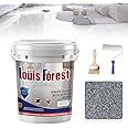 Louis Forest Epoxy Floor Paint, High-Gloss Marble Finish, Waterproof, Water-Based Epoxy Coating for Concrete and Garage Floors, Suitable for Both Interior and Exterior Applications (Dark Gray)