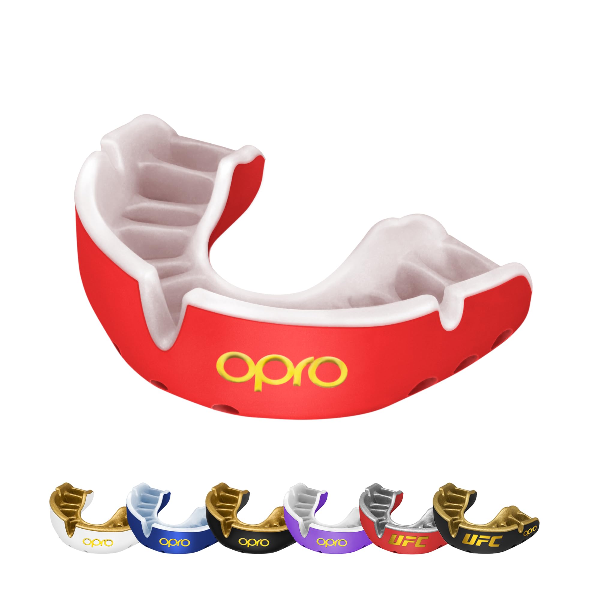 OPRO Gold Level Mouthguard Premium Fit – Gum Shield Adult and Kids – OPRO Mouth Guard Boxing and MMA, Easy Self-Fit Gum Shield Rugby and Hockey – Premium Protection with Dental Warranty