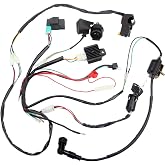 DKIIGAME Electric Start Engine Wiring Harness Coil CDI Solenoid Relay for50cc 70cc 110cc 125cc 4 Stroke ATV Pit Quad Dirt Bike Go Kart Scooter Buggy