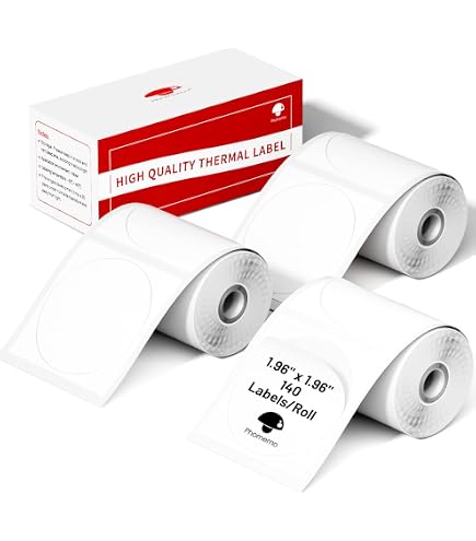Phomemo M110 Thermal Labels - 3 Rolls, 50x80mm (1.97x3.15"), Black On White, Compatible With M220/M100/M250 Label Makers