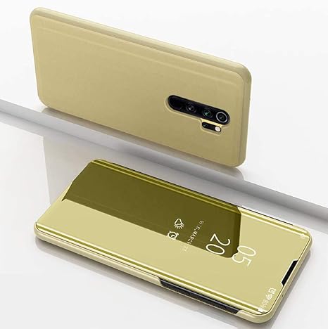 Amazon Com Xiaomi Redmi9 Prime Pocom2 Case Translucent Window View Flip Wallet Stand Cover Shiny Plating Make Up Mirror Taitou Smart Sleep Awake Hard Case For Xiaomi Redmi 9 Prime Poco M2 Scan Qr Code App Gold Everything Else