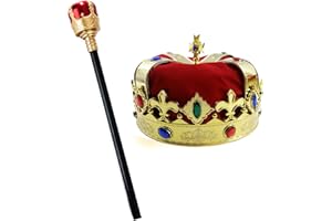 Tigerdoe Kings Crown and Scepter - King Costume Accessories - Royal Costumes - Dress Up