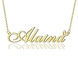 Alaina Heart Name Necklace 18k Gold Plated