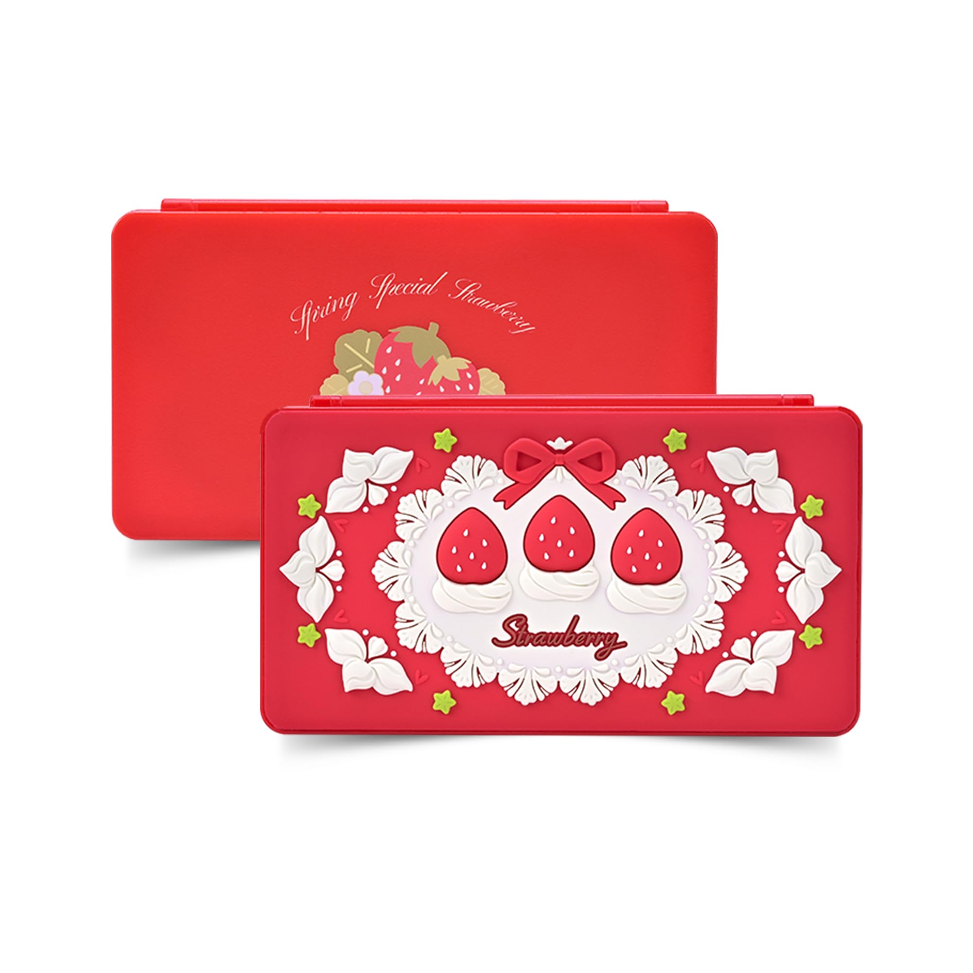 GeekShare Switch Game Card Case,Portable Magnetic Switch Game Holder Cartridge Case with 24 Game Card Slots and 24 TF Card Slots - Strawberries with Cream